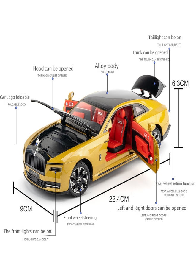 (Foam box) simulation 1 to 24 rolls flash alloy car model decoration children's toys wholesale delivery(Gold) - Image 4