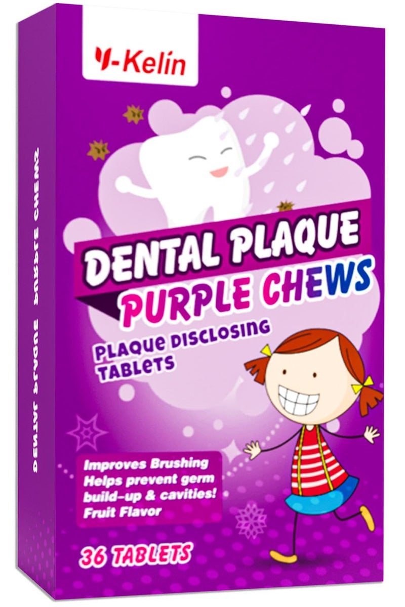 Y-Kelin Dental Plaque Disclosing Tablets for Kids Adults Showing Plaque by Changing Color Helps Teach Brushing Habits for Clean Teeth 36 Count - Image 3