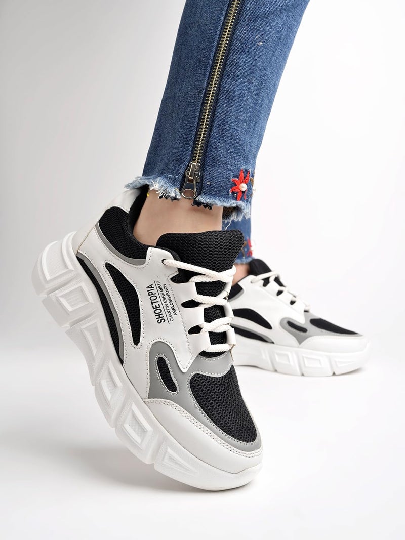 Shoetopia Casual Sporty Look Black Sneakers for Women & Girls /UK7 - Image 5