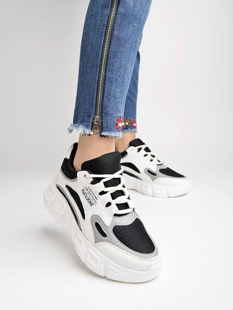 Shoetopia Casual Sporty Look Black Sneakers for Women & Girls /UK7 - Image 3