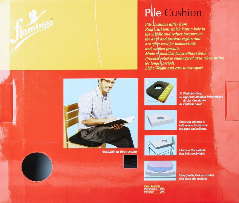 Flamingo Pile Cushion - Black - Image 3