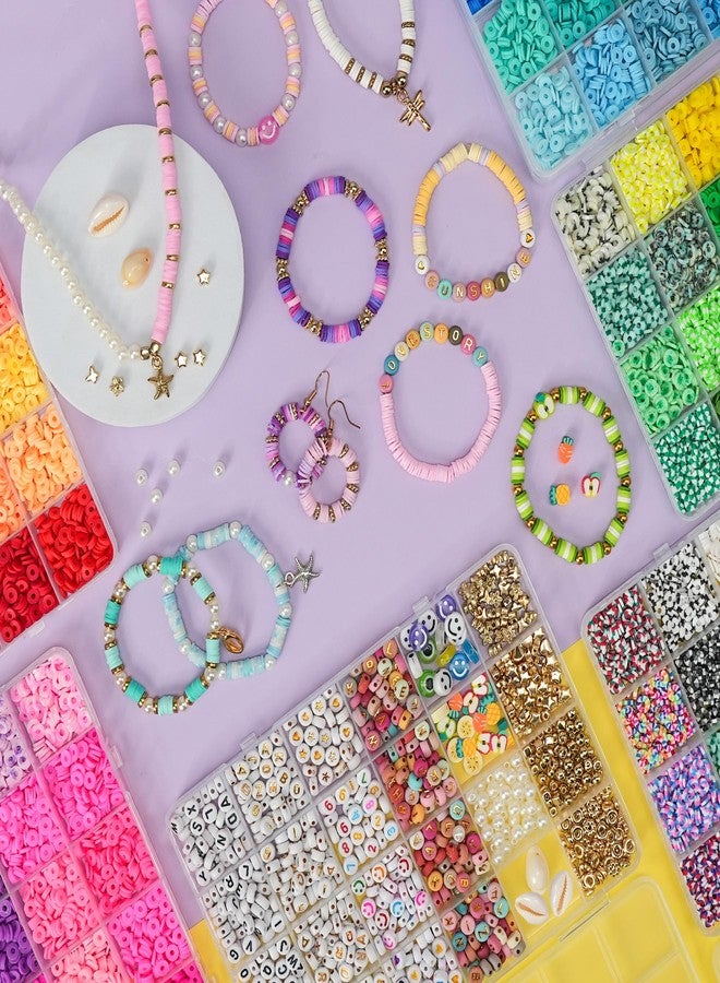 Sunlode 25000Pcs Clay Beads Bracelets Making Kit for Girls, 6 Boxes Beads for Jewelry Making Charms for Jewelry Making Kit Friendship Bracelet Kit Teen Girl Gifts Trendy Stuff Letter Beads Craft Adult - Image 2