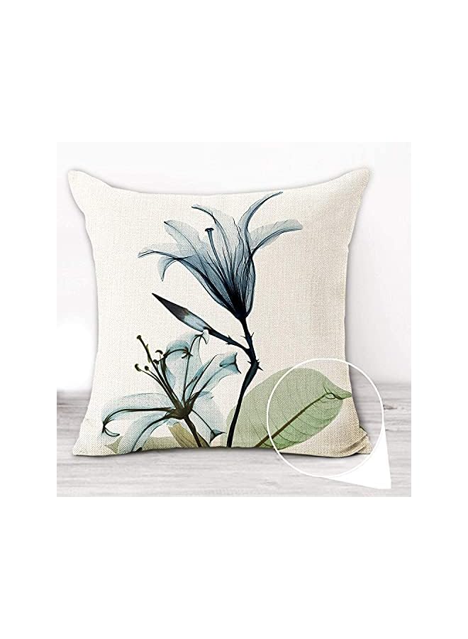SYOSI Floral Flower Pillow Covers 18 x18“, Linen Cushion Case for Living Room Couch Sofa Patio Outdoor Home Deco, Ink Flower Linen Printed Pillowcase Home Sofa Bedside Office Pillowcase - Image 5