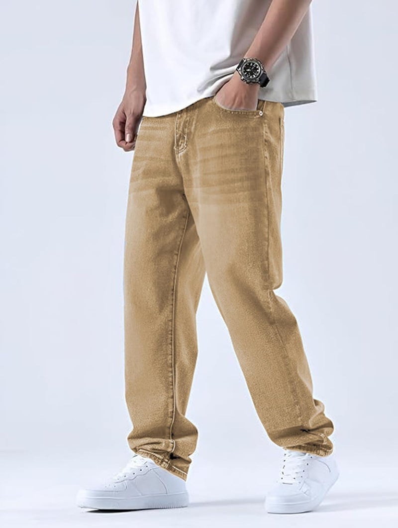 Ben Martin Khaki Men Jeans || Baggy Fit Jean's for Man || Loose Fit High Rise Denim || Stretchable Casual Wear Jean,s || Dance Rap Rapping Style Pant for Men || Denim Cotton Jeans 36 (2) - Image 5
