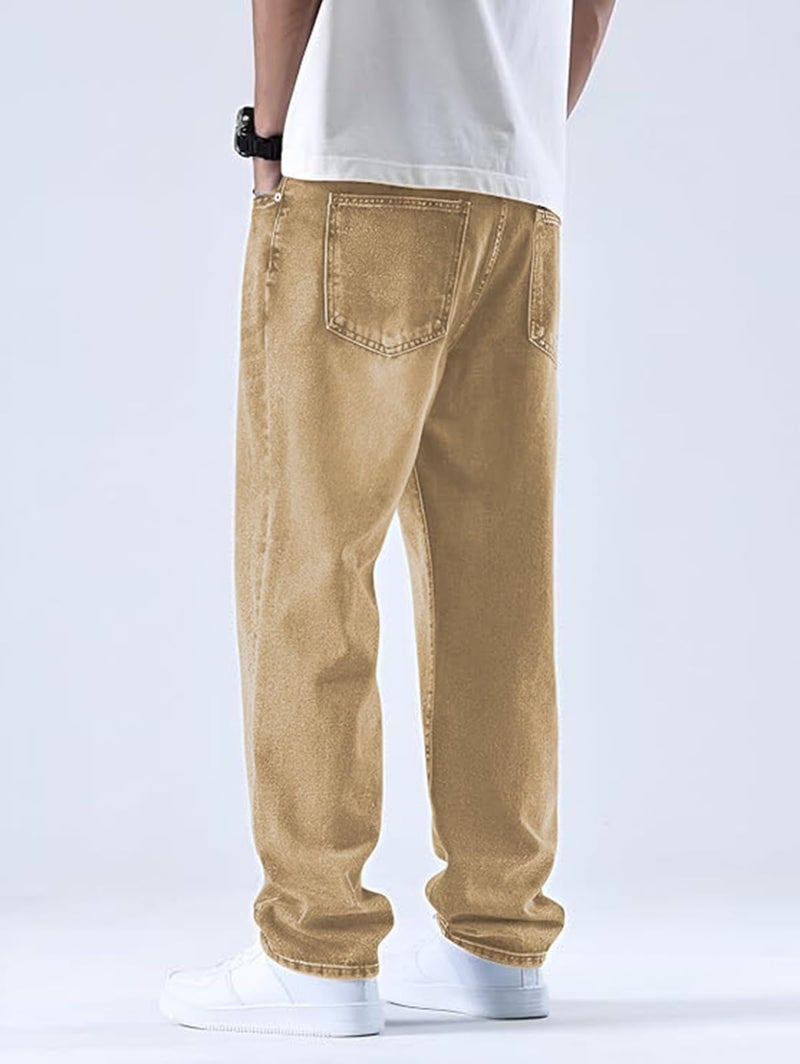 Ben Martin Khaki Men Jeans || Baggy Fit Jean's for Man || Loose Fit High Rise Denim || Stretchable Casual Wear Jean,s || Dance Rap Rapping Style Pant for Men || Denim Cotton Jeans 36 (2) - Image 3