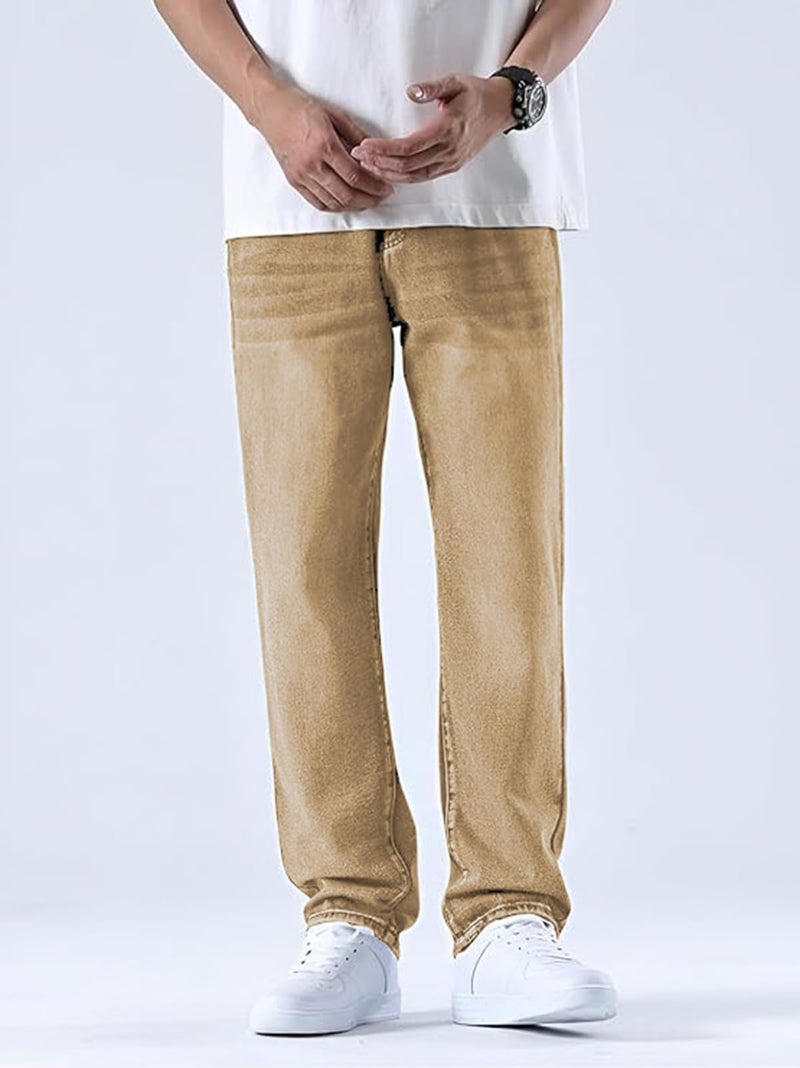 Ben Martin Khaki Men Jeans || Baggy Fit Jean's for Man || Loose Fit High Rise Denim || Stretchable Casual Wear Jean,s || Dance Rap Rapping Style Pant for Men || Denim Cotton Jeans 36 (2) - Image 2