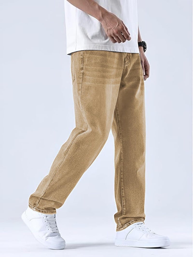 Ben Martin Khaki Men Jeans || Baggy Fit Jean's for Man || Loose Fit High Rise Denim || Stretchable Casual Wear Jean,s || Dance Rap Rapping Style Pant for Men || Denim Cotton Jeans 36 (2) - Image 4