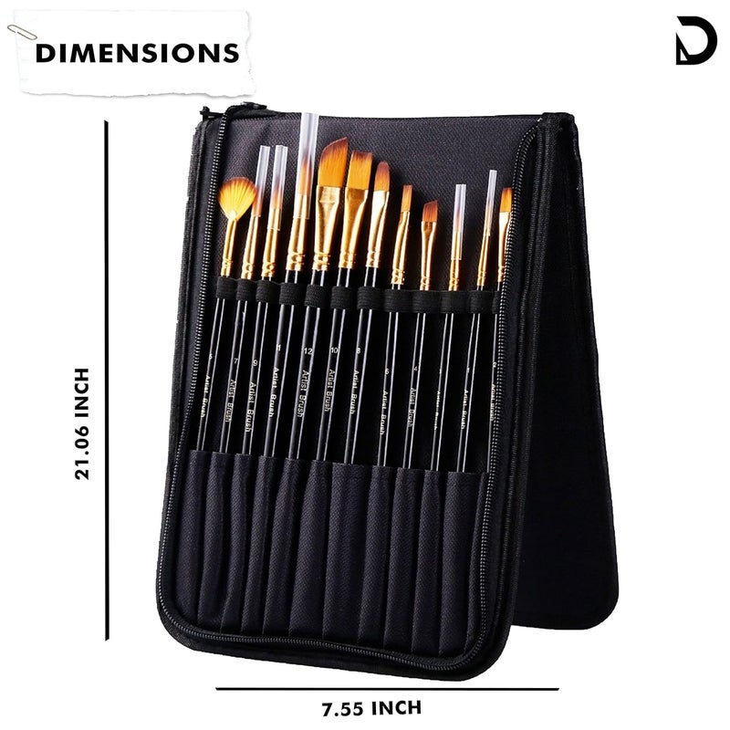 DaKos 16pc Painting Brush Set - Beginner & Artist Accessories - Image 4