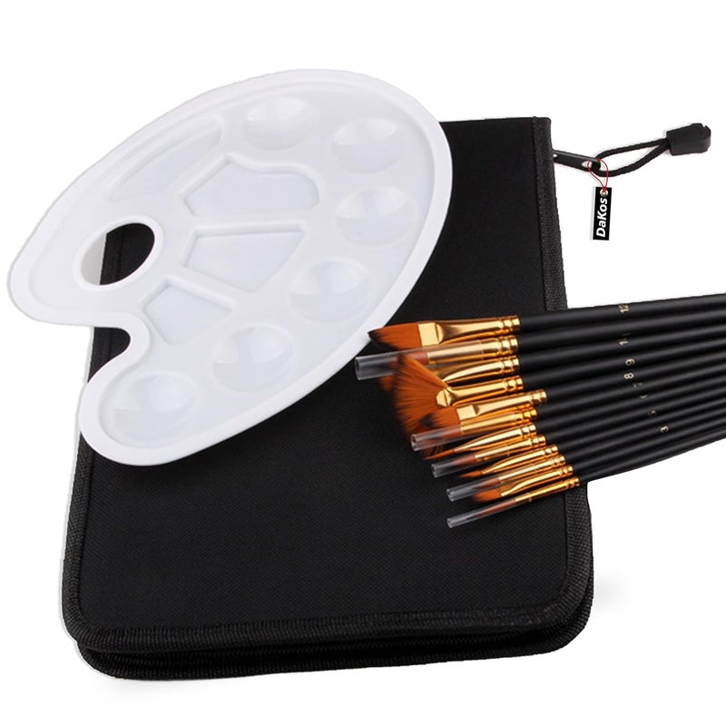 DaKos 16pc Painting Brush Set - Beginner & Artist Accessories - Image 1