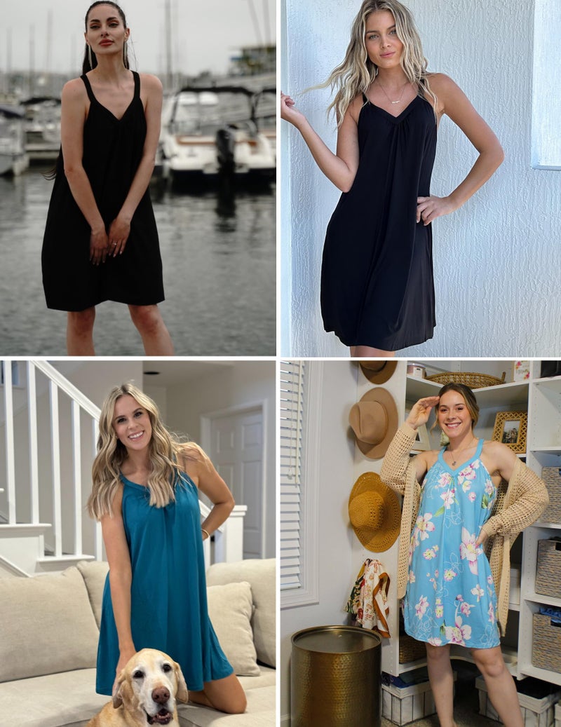 Ekouaer Womens Nightgown Sleeveless Sleepwear V Neck Racerback Sleep Dress, Eggplant, XX-Large - Image 5