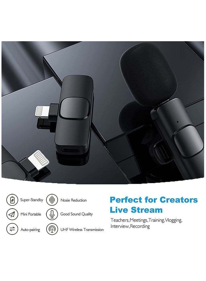 Wireless Lavalier Microphone for iPhone iPad Mini Mic for YouTube Facebook Live Stream Tik Tok Vlog Zoom Video Recording - Noise Reduction/No APP & Bluetooth Needed (Lightning)  - Image 3