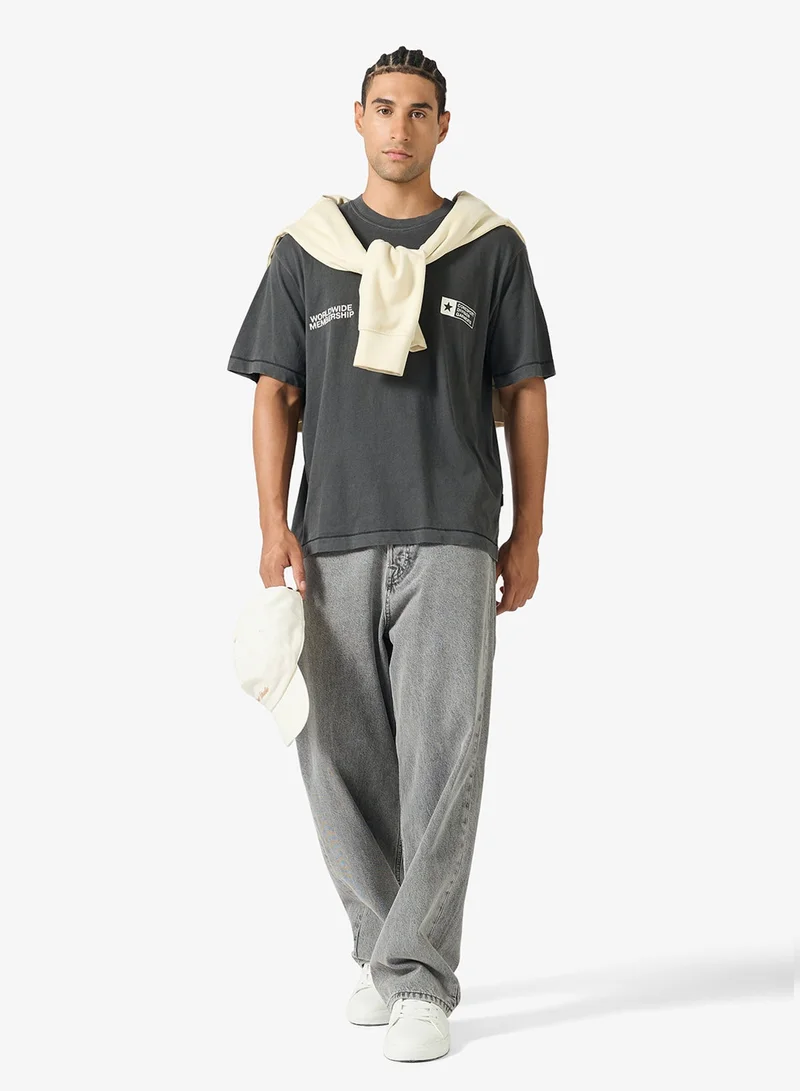 JACK & JONES  Front Dyed Regular Fit Crew Neck T-Shirt for Men | Best Price UAE