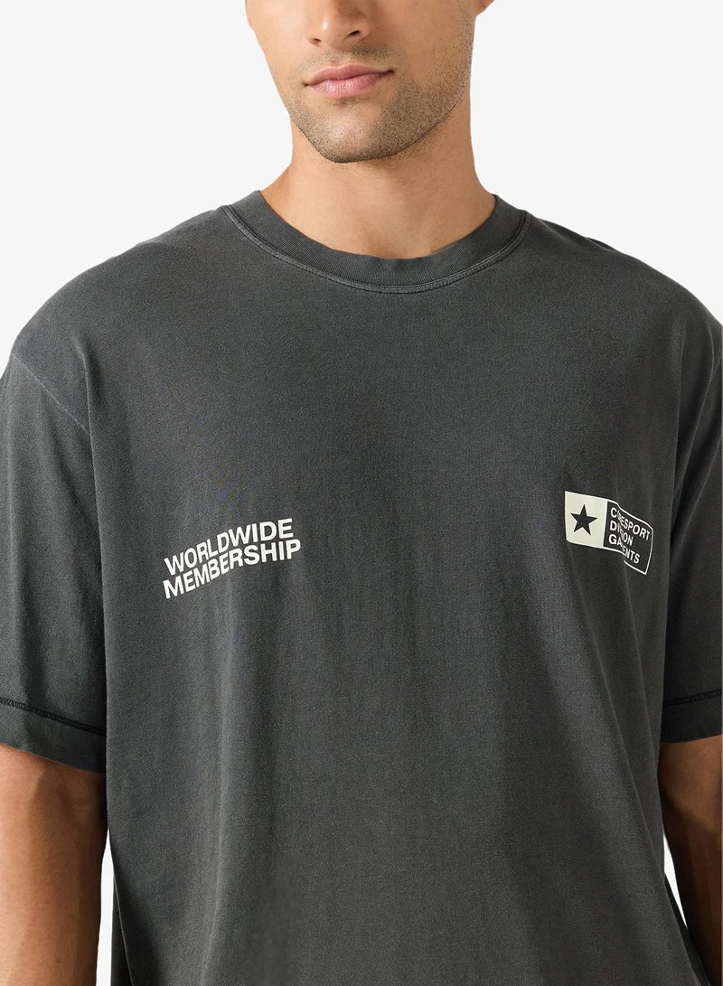 JACK & JONES  Front Dyed Regular Fit Crew Neck T-Shirt for Men | Best Price UAE