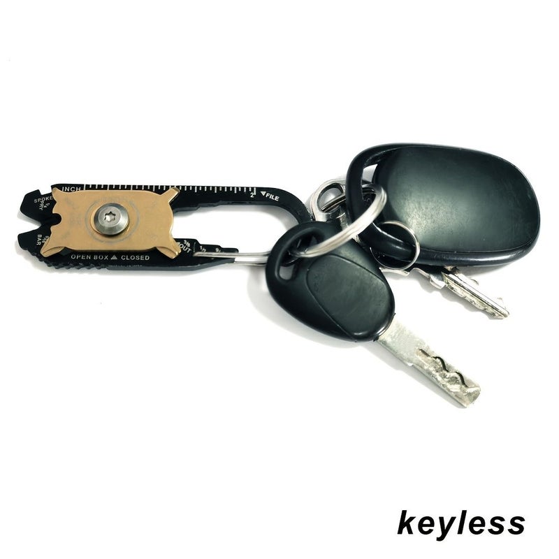 Keychain Multi Tool For Men Carbon Steel Pocket Tool Set With Handheld Screwdriver Bottle Opener Pry Bar Gift For Dad Husband Groomsmen Camping Accessory Multitool - Image 1