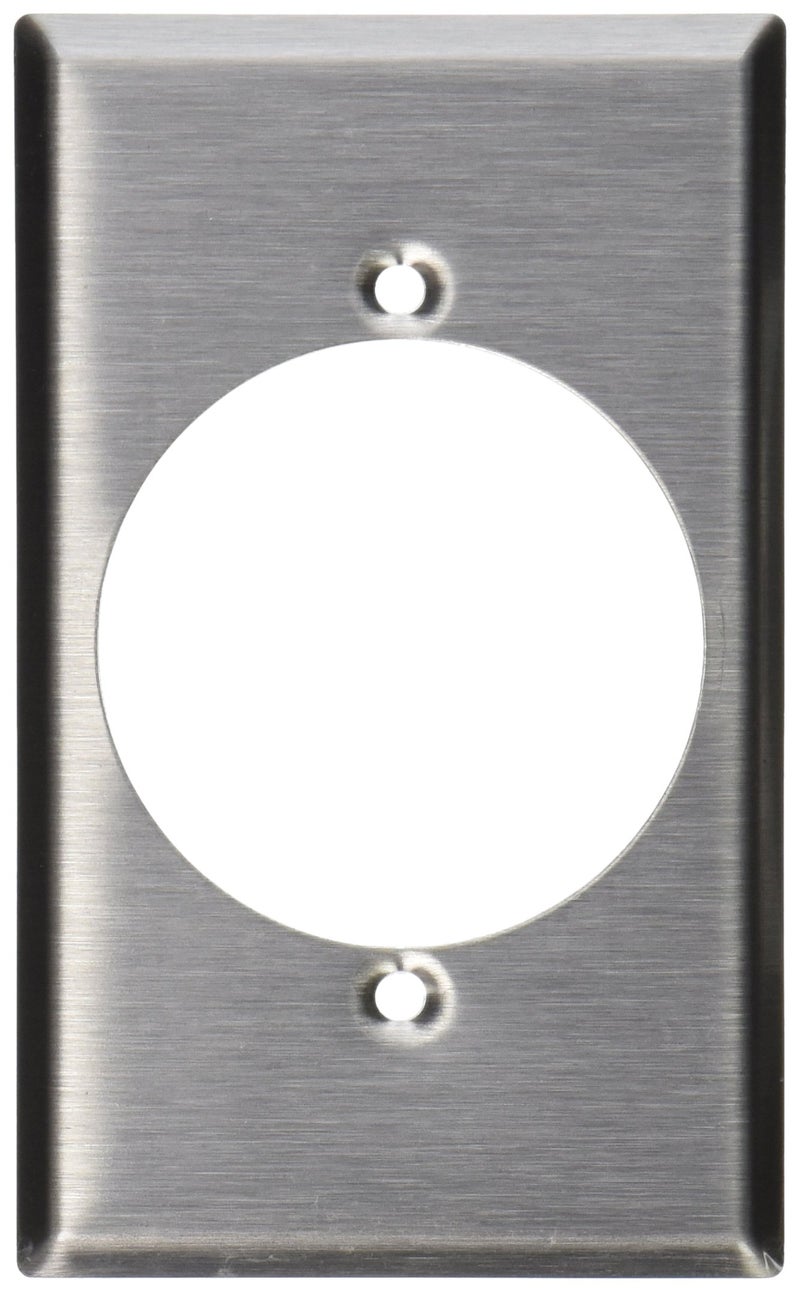 Leviton 1Gang Flush Mount 215Inch Diameter Device Receptacle Wallplate Device Mount 84028 Stainless Steel