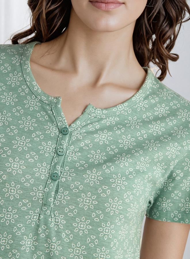 سبلاش فيڤ فستان نوم بطول الركبة مع طبعة - Image 4