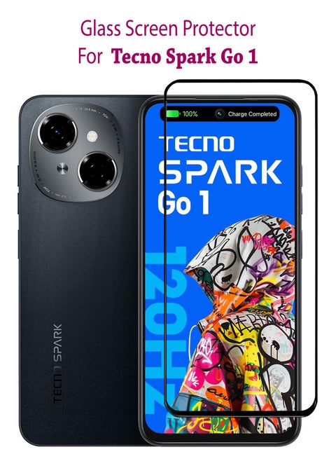 Tempered Glass Screen Protector For Tecno Spark Go 1 - Black