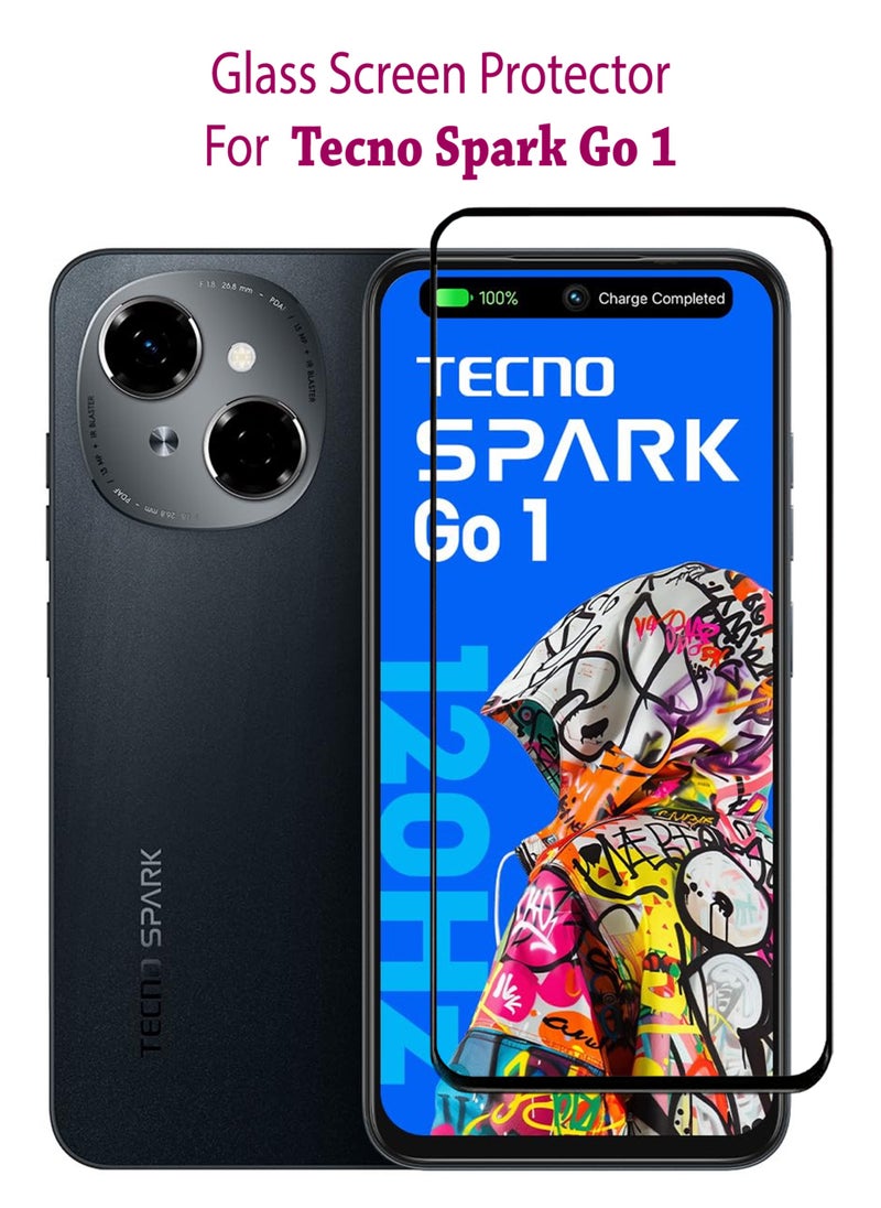 Tempered Glass Screen Protector For Tecno Spark Go 1 - Black