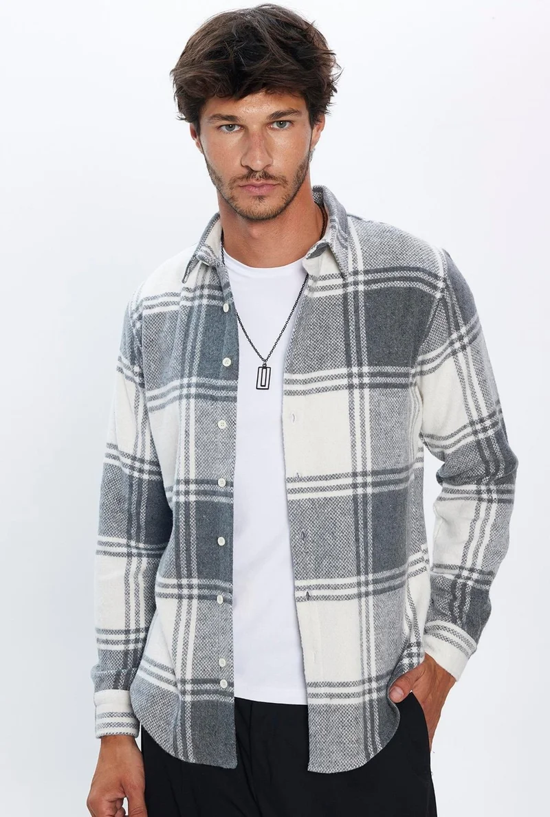 تودورس Men's Slim Fit Slim Fit Lumberjack Plaid Winter Shirt