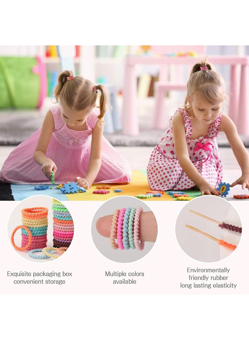 300-Piece Colorful Hair Elastics Hair Ties for Girls & Kids - Soft Rubber Bands, Pigtail & Ponytail Holders, Cute Cartoon and Small Flower Designs, Hair Accessories for Toddlers, Infants, and Children - Image 4