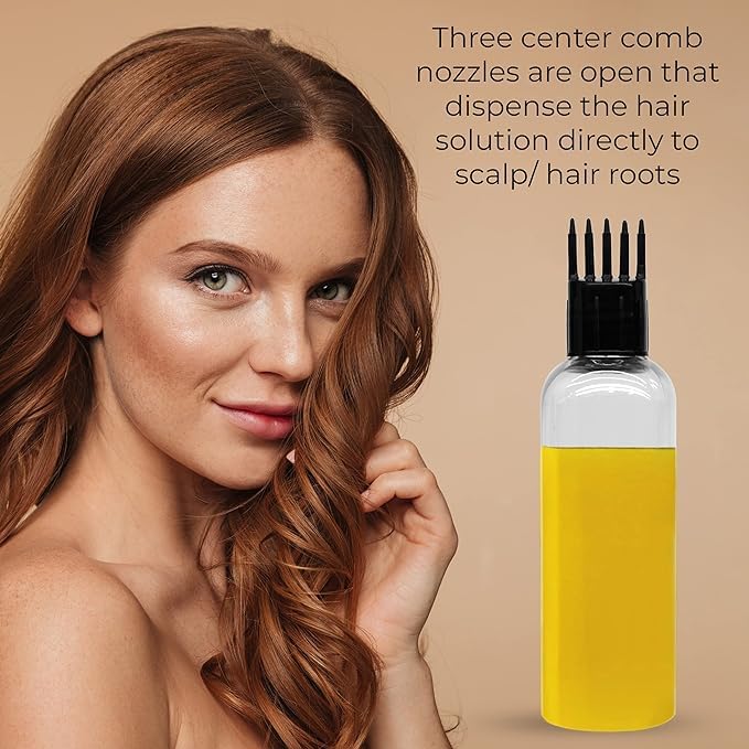 Mclear 2 Cylindrical Shape Bottle Durable Refillable Containers With 1 Pump Bottles Dispenser, 1 Spray Atomizer, 1 Root Comb Applicator, 1 Filp Top Cap, For Perfume, Liquids, Shampoo, Body Soap - Image 4