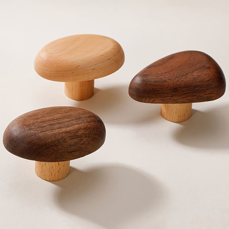 2pcs Walnut Wood Drawer Handles For Cabinets Wardrobes And Doors Furniture Hardware Single Hole Matte Finish - Image 4