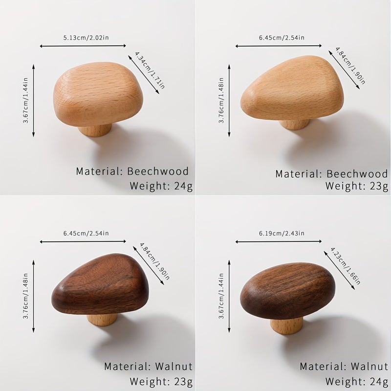 2pcs Walnut Wood Drawer Handles For Cabinets Wardrobes And Doors Furniture Hardware Single Hole Matte Finish - Image 3