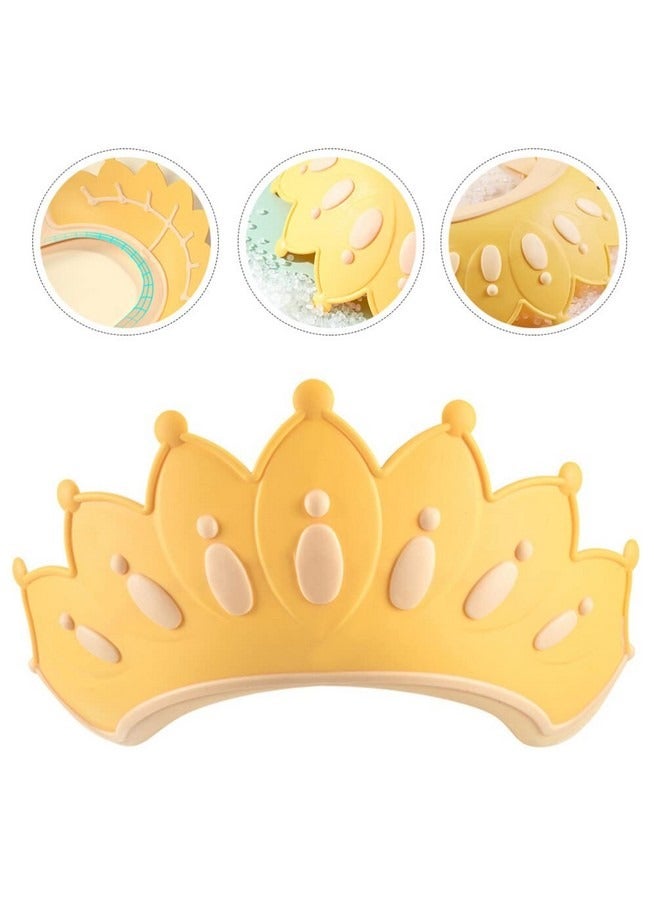Beauenty Crown Baby Shower Cap Hair Washing Hat Bath Guard Shield Adjustable Visor Protector for Kids Children Toddler Baby Boy Girl Yellow - Image 3