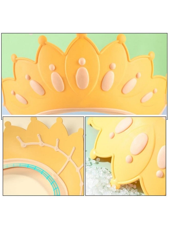 Beauenty Crown Baby Shower Cap Hair Washing Hat Bath Guard Shield Adjustable Visor Protector for Kids Children Toddler Baby Boy Girl Yellow - Image 4