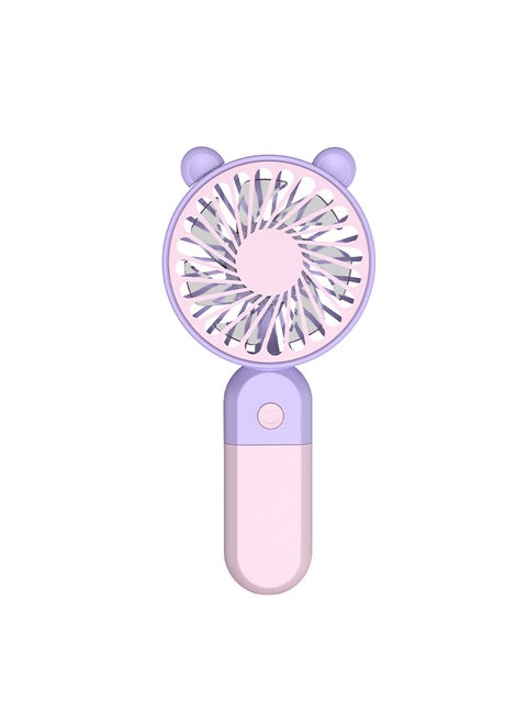 Cartoon Color-Clash Portable Mini Fan USB Pink [1-2 hours battery life] built-in battery