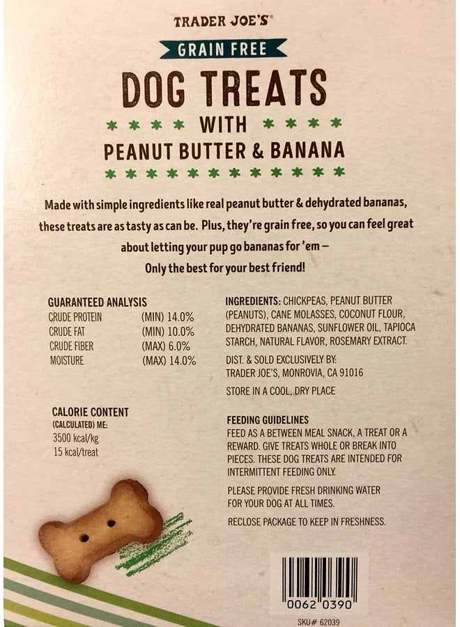 TJ's Trader Joe's | Dog Treats with Peanut Butter & Banana | Grain Free | 10.6 Ounces - Image 3