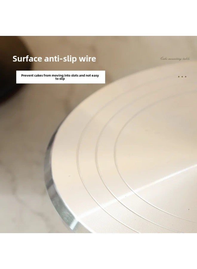 Baking Cake Turntable Decorating Table Plastic Aluminum Alloy Straw Tray Rotating Household Tools Suit Ample Supply-Color:【 10inch 】double Axis Turntable Pink - Image 4