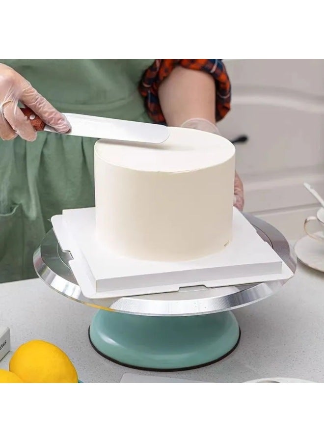 Baking Cake Turntable Decorating Table Plastic Aluminum Alloy Straw Tray Rotating Household Tools Suit Ample Supply-Color:【 10inch 】double Axis Turntable Pink - Image 3