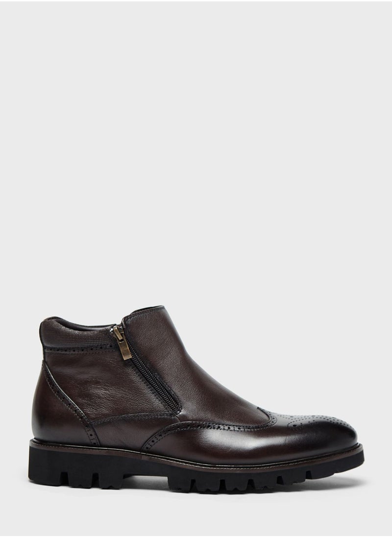 DUCHINI - Zipper Chelsea Boots - Image 1