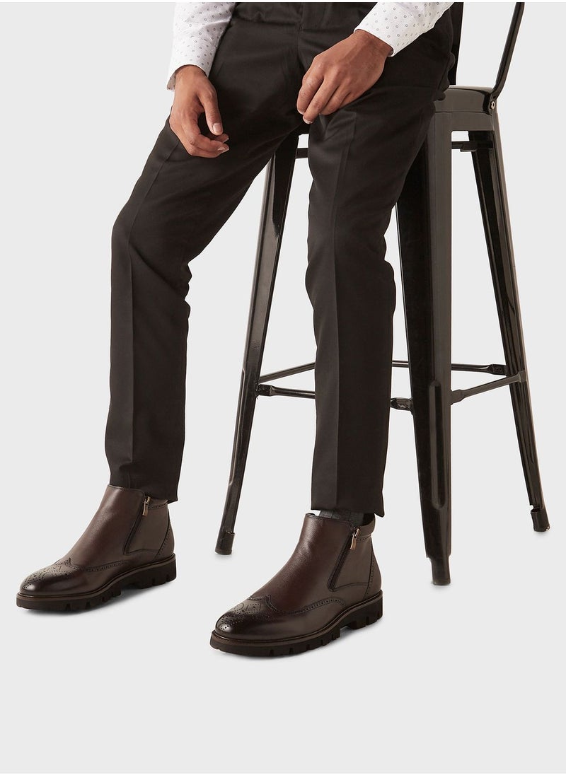 DUCHINI - Zipper Chelsea Boots - Image 1