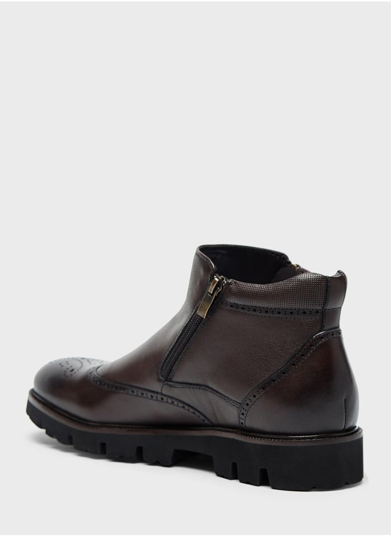 DUCHINI - Zipper Chelsea Boots - Image 1