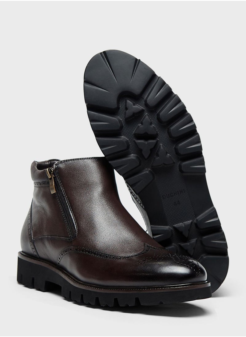 DUCHINI - Zipper Chelsea Boots - Image 1
