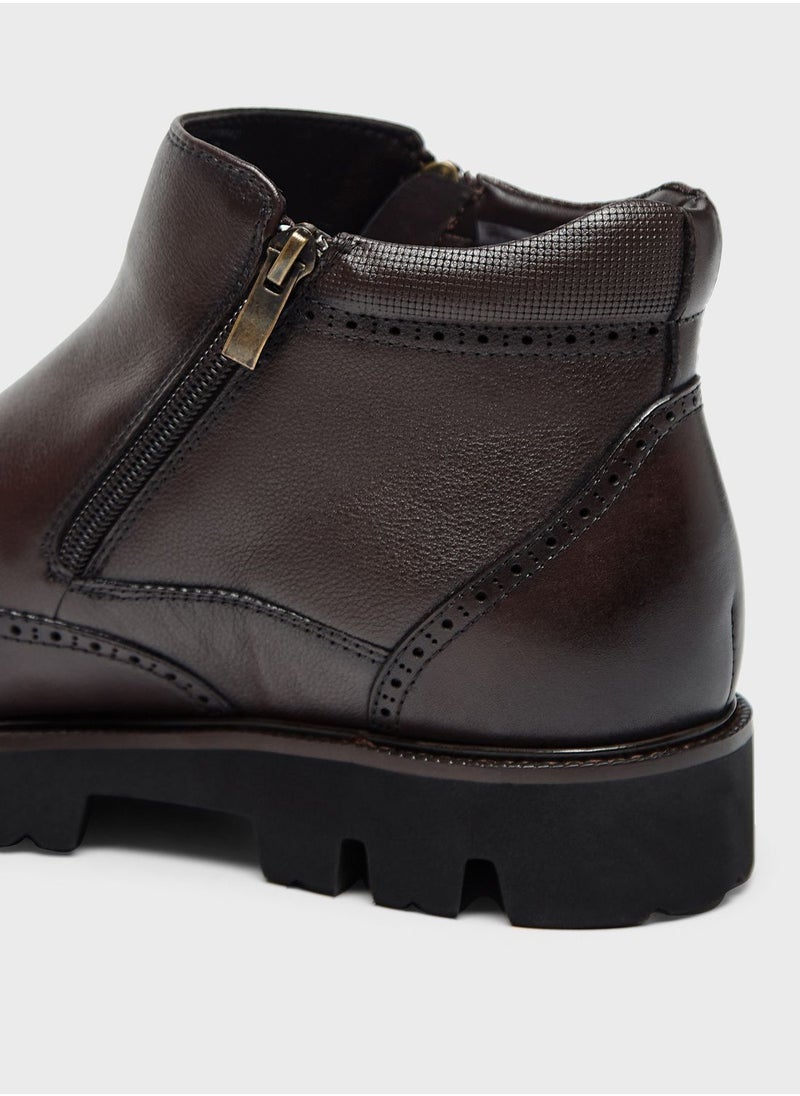 DUCHINI - Zipper Chelsea Boots - Image 1