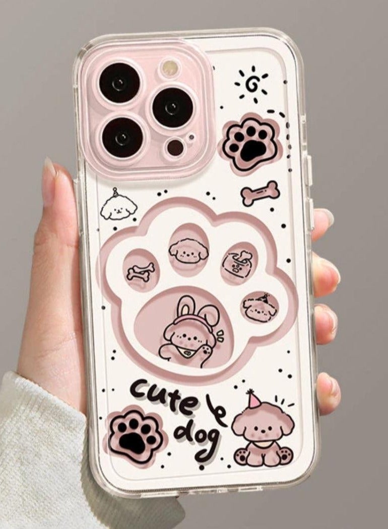 Cute Puppy Paw Print Case for iPhone 16 Pro Max – Full Pattern Soft Transparent Shell, Shockproof, Anti-Fingerprint, Heat Dissipation  - Image 2
