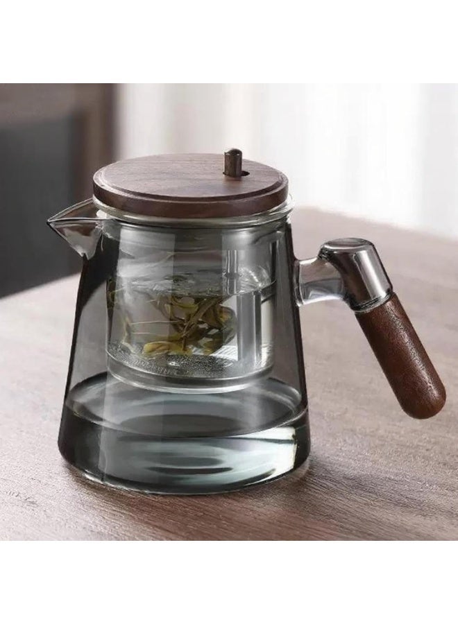 750ML Glass Teapot with Infuser, Tea Pot One Button Press Filter Automatic Magic Teapot with Strainer for Blooming and Loose Leaf Tea - Image 1