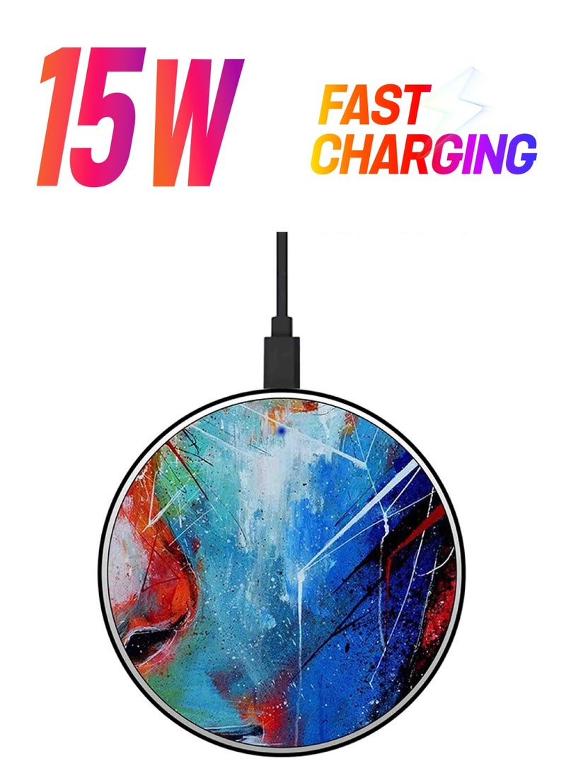 Theodor Printed Ultra Slim Fast Wireless Charger With USB Cable Multicolour - Image 1