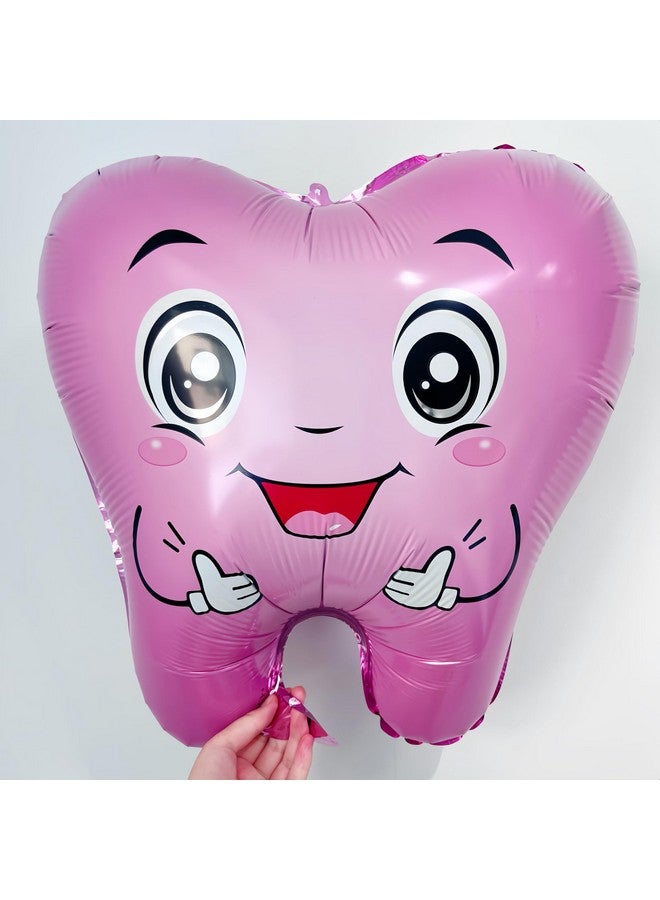 CYMYLAR 4Pcs Cute Tooth Balloons for Baby Full Moon Party/Dentist Dental Graduation Party Decor/Teeth Theme Supplies/Children's Oral Health Education Activity/Dental Student Graduation/Tooth Clinic Decor  - Image 4