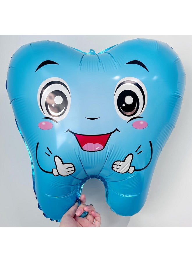 CYMYLAR 4Pcs Cute Tooth Balloons for Baby Full Moon Party/Dentist Dental Graduation Party Decor/Teeth Theme Supplies/Children's Oral Health Education Activity/Dental Student Graduation/Tooth Clinic Decor  - Image 3