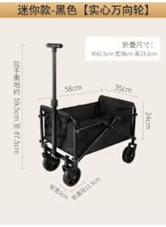 Talzeo Heavy-Duty Collapsible Wagon Cart with Extra Large Capacity & Drink Holders | Foldable Utility Cart with All-Terrain Wheels for Shopping, Camping, Beach & Sports - Image 3