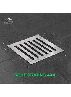 CLAVIT CLAVIT Stainless Steel Drain Strainer 4x4 Chrome Finish Without Frame Jali for VRoof Balcony Pool Area Roof Model Square in Shape 5  - Image 2