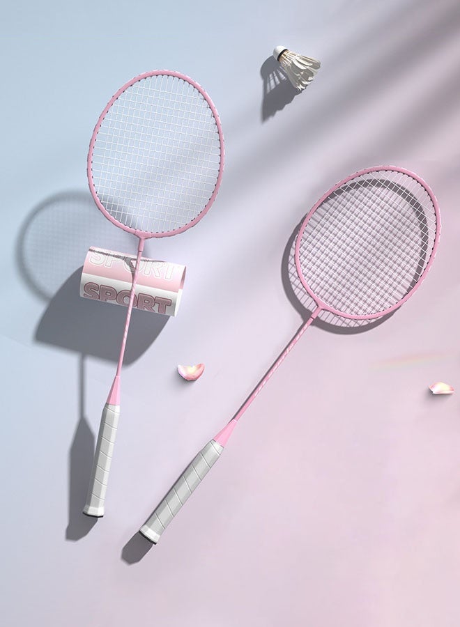 Hanayo Badminton Racket Set Lightweight Professional Badminton Racket Set for Adult and Children Including 2 Rackets 3 Shuttlecocks and Carry Bag(Pink) - Image 3