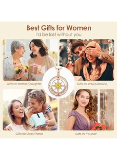 Zifeel Compass Necklace Gifts for Women wife - S925 Sterling Silver Birthstone Necklaces for Women - Anniversary Birthday Gifts for Her Wife Girlfriend - Valentines Day Mom Mother’s Day  Gifts  - Image 5