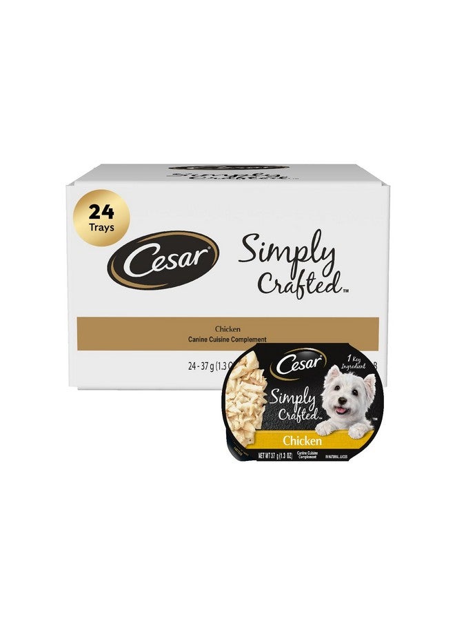 CESAR SIMPLY CRAFTED Adult Wet Dog Food Cuisine Complement, Chicken, (24) 1.3 oz. Tubs - Image 1