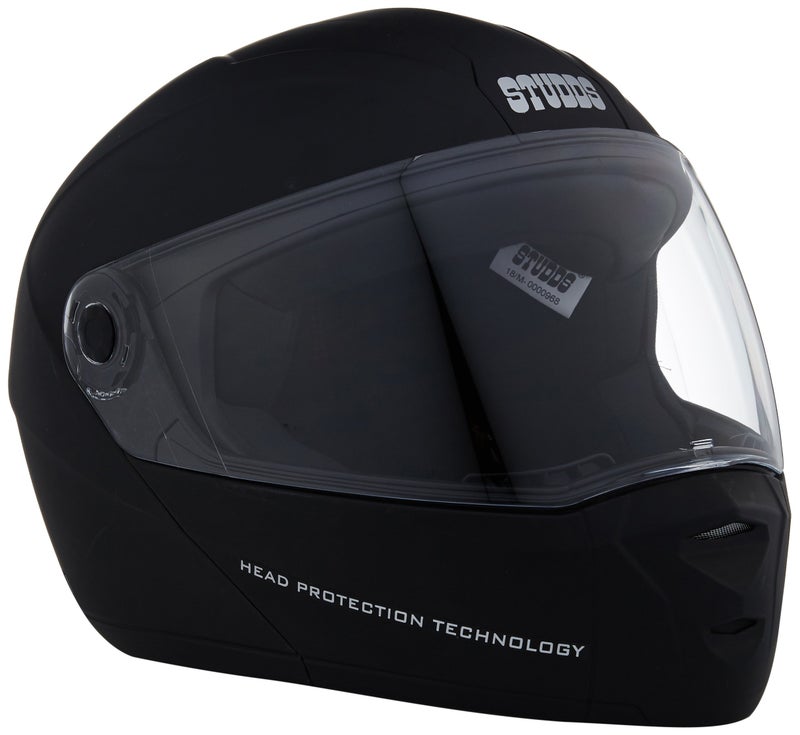 Studds Ninja Elite SUPER Flip Up Full Face Helmet (Matt Black, Medium) - Image 1