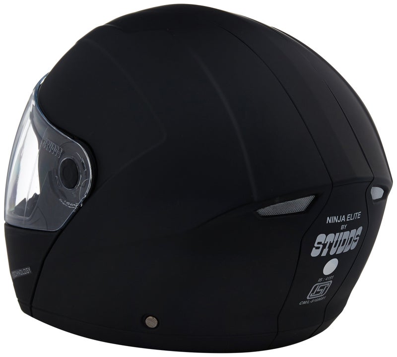Studds Ninja Elite SUPER Flip Up Full Face Helmet (Matt Black, Medium) - Image 2